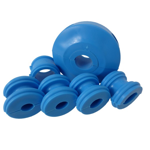 Stoppeur de tuyau / câble - universal, pour diamètre 10 - 34 mm, bleu