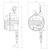 Balancer Typ 9522 ATEX, 30 - 40 kg, 2.7 m, einstellbarer Aufwärtshubanschlag